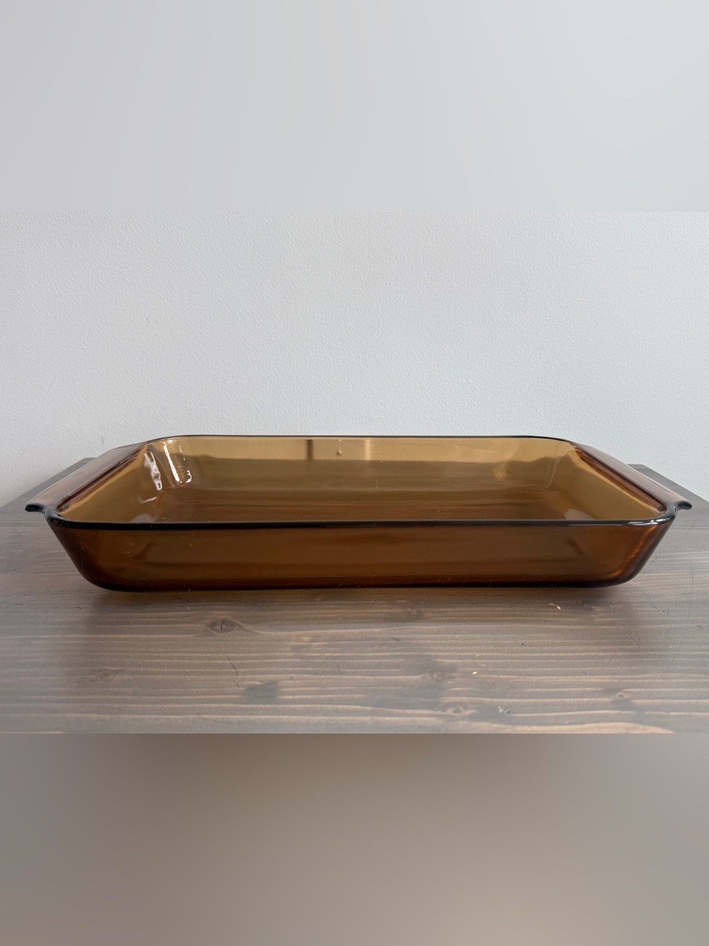 Vintage Anchor Hocking amber glass baking dish